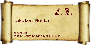 Lakatos Netta névjegykártya